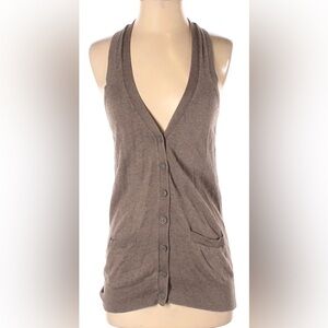 NEW YORK & CO.~Women’s Sleeveless Cardigan Vest~Taupe/Brown~Size XS